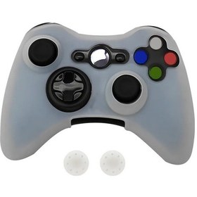 Resim Beyaz-silikon Koruyucu Kılıf Xbox 360 Gamepad İçin Xbox 360 Denetleyicisi + 2 Başparmak Sapları Kapakları İçin Kauçuk Kabuk Cilt 