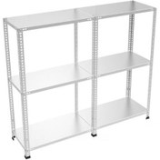 Resim Raf Burada 3 Katlı Duble Galvaniz Çelik Raf - Depo, Arşiv, Kiler, Dosya, Market Rafı-31x75 cm-50 cm-1.00 mm 