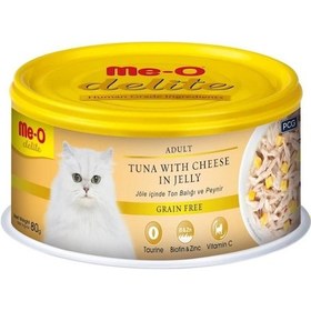 Resim Me-O Delite Ton Balık ve Peynirli Tahılsız Jelly Konserve Yetişkin Kedi Maması 12 x 80 G 
