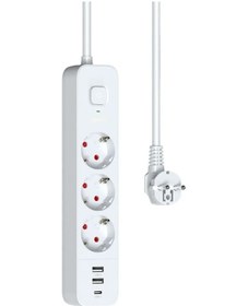 Resim Fulltech FTR-16 Akım Korumalı Kablolu 3x Soket 3'lü Priz 1.8 M - 06422 