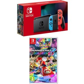 Resim Switch Konsol Neon Red Blue + Mario Kart 8 Deluxe Nintendo Switch Oyun 