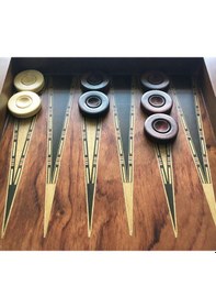 Resim Helena Wood Art İşlemeli Klasik Tavla Büyük Boy 