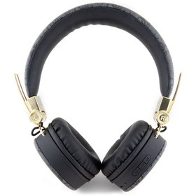 Resim Guess Orjinal Lisanslı 4G Metal Logo PU Deri Ayarlanabilir Kulak Üstü Bluetooth Kulaklık 