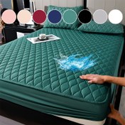 Resim Ultra-Soft Kalınlaştırılmış Yatak Koruyucu Su Geçirmez Özellikli - Düz Renkli Kontrollü Desenli Yatak Örtüsü, Polyester Nefes Alabilen Malzeme, Otel Odaları ve Yatak Odaları İçin Uygun, Makinede Yıkanabilir, Yorgan veya Yastık İçermez, Yatak Koruma | Kontrollü Desen | Nefes Alabilen Polyester 