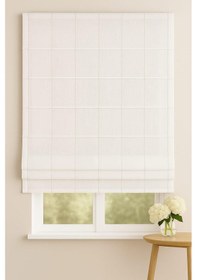 Resim Katlamalı Tül Perde Beyaz Keten Kenarı Şeritli Mekanizmalı Perde Beyaz 