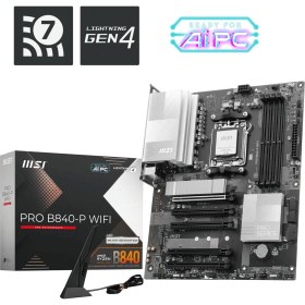 Resim Msı MB Pro B840-P Wıfı Am5 Ddr5 8000MHZ(OC) HDMI 2x M.2 USB 10GBS 2.5g Lan Wı-Fı 7 Atx 