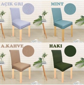 Resim Bal Peteği Likralı Kumaş Yıkanabilir Tekli Sandalye Kılıfı-Örtüsü 