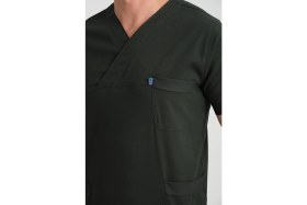 Resim Cici Forma Koyu Yeşil Kısa Kol Likralı Zarf Yaka Takım 