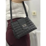 Resim Kapaklı Kapitone Siyah Cilt Çanta 