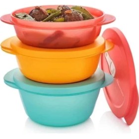 Resim Tupperware Mikro Kaplar Set Mikrodalga Fırın 