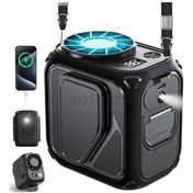 Resim Taşınabilir Işıklı Bant Vantilatörü, 5 Hızlı El Vantilatörü C Siyah, 