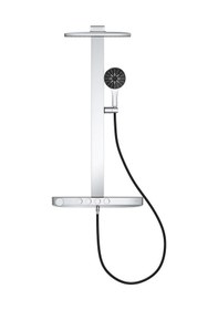 Resim Grohe Rainshower Aqua Pure Duvara Monte Termostatik Bataryalı Duş Sistemi Siyah/krom - 100961kı00 Siyah 