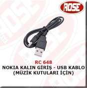 Resim Nokıa Kalın Giriş - Usb Kablo (Müzik Kutuları Için)-Siyah 