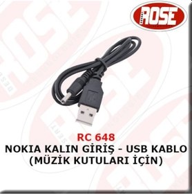 Resim Nokıa Kalın Giriş - Usb Kablo (Müzik Kutuları Için)-Siyah 
