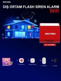 Resim NEUTRON Wi-fi Smart Dış Mekan Alarm Ve Güvenlik Sistemi - Kablosuz Alarm Seti - App Ile Kontrol 