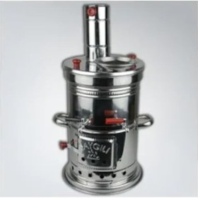 Resim Krom Odunlu Kömürlü 3.5 L Semaver Inox 