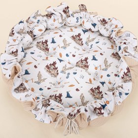 Resim Yuvarlak Babynest - Çift Taraflı - Sütlü Kahve Örgü - Harry 