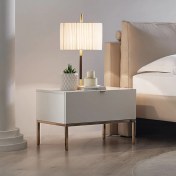 Resim Enza Home Legato Modern Ahşap Komodin - Beyaz 