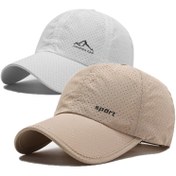 Resim Bahar/Yaz için Hızlı Kuruyan Unisex 2 Paket Beysbol Kapağı, %100 Polyester Nefes Alabilen File, Kar Dağı ve Spor Harf Baskısı, Rahat Spor Stili 