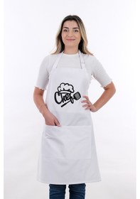 Resim Unisex Master Chef Ayar Askılı Mutfak Önlüğü Beyaz 
