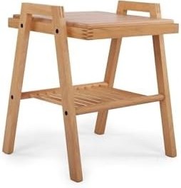 Resim Modern İskandinav Tarzı Masif Kayın Ahşap Yan Sehpa 