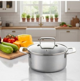 Resim Emsan Pro Tri Ply Derin Tencere Çelik 20 Cm Gümüş 