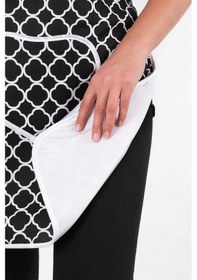 Resim Trendy 3lü Set Sıvı Su Geçirmez Mutfak Önlüğü Isıya Dayanıklı Fırın Eldiveni Ve Tutacak Çeyiz Seti Siyah Halkalı 