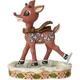 Resim SanalAMCA Store Enesco Rudolph Traditions By Jim Shore Rudolph Buz Pateni Heykelcik 