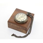 Resim Store Ahşap Kutulu Pirinç Köstekli Saat 7*5 Cm Model 3 