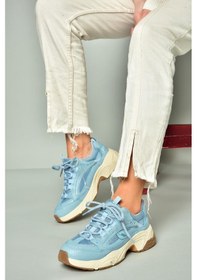 Resim Fox Shoes U312414209 Mavi Kalın Tabanlı Spor Ayakkabı Sneakers Mavi-suni Deri Çok Renkli 