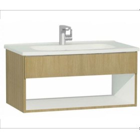 Resim VitrA D-lıght 110cm Otel Unıt Banyo Lavabo Dolabı - Doğal Meşe Dolap (LAVABO DAHİL) - 58147 