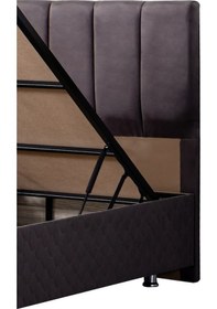 Resim Setaymobilya Baza, Tetra Antrasit Tek Kişilik Baza + Başlık, Mdf, Setay 