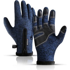 Resim Suofeng Kış Sporları İçin Rüzgar Ve Su Geçirmez Isıtmalı Kayak Eldiveni - Mavi S Siyah 