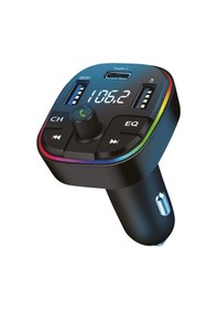 Resim Bluetooth Araç Fm Modülatör 20w 3.4a Hızlı Şarj Usb Araç Şarj Cihazı Dijital Ekranlı 