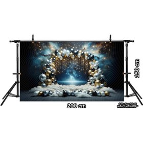 Resim Venspor Uzay Temalı Parlayan Yıldızlar Ve Balonlarla Süslenmiş Arkaplan, 200x150cm Stüdyo Fonu, Duvar Örtüsü 