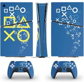 Resim Kt Grup Sanatsal Kontroller Playstation 5 Slim Disk Versiyon Sticker Kaplama Seti 