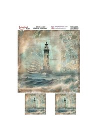 Resim Pirinç Dekopaj Kağıdı 30x42cm Pt-2210 Deniz Feneri 
