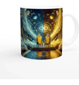 Resim Ikizler Burcu Baskılı Kahve Kupası - Galaktik Taht Odası Temalı Vs4 