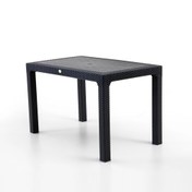 Resim Evdemo Rattan Masa 75x125 cm Siyah 