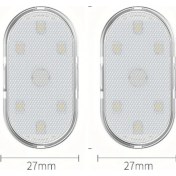 Resim Besthome1 7 Renkli Dokunmatik Usb Şarjlı Araç İçi Led Aydınlatma 2 Adet Mavi Mor Gece Işığı 