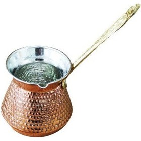 Resim Kalın İşlemeli Bakır Cezve Sütlük Orta Boy 