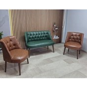 Resim Azra Aksesuar Deri Çay Seti Koltuk Takımı - Bekleme Salonu - Cafe Mobilya - Ofis Mobilya - Balkon Mobilya 