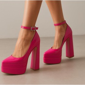 Resim defile ayakkabi Kadın Fuşya Platform Topuklu Ayakkabı 