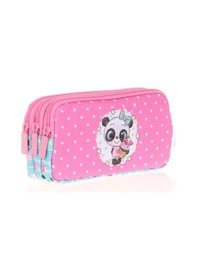 Resim Kaukko Kids&love 3 Bölmeli Kalem Çantası Sweet Panda L8116 