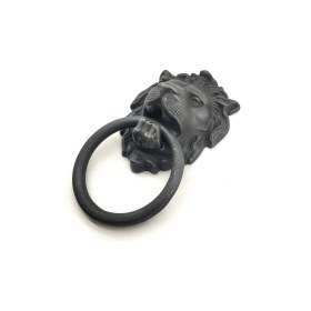 Resim Antika Tarz Dekoratif Pirinç Kapı Tokmağı, Taktak - 102X130 Mm, Oksit 