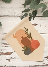 Resim Mutfak Duvar Dekoru, Pinterest Oda Dekoru, Boho Kanvas Flama Askılı Duvar Örtüsü Ve Süsü NO:475 - Renkli - 20 / 70 x 100 