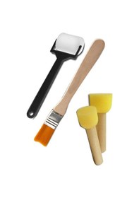 Resim Bebek El Ayak İzi Tuval Boyama Seti 25x35 Cm 1 Paket Parmak Boyası Zemin Fırça Rulo Fırça Ponpon Fırça Hatıra Seti 