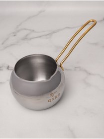 Resim Gzro 430 Kalite 600 Ml Küre Çelik Cezve Sütlük 