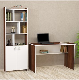 Resim Kalenderdekor1 Kalender Dekor Ellen Mayra 120 Cm Çalışma Masası Takım Cevizbeyaz 