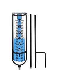 Resim 7 İnç Plastik Tüp Yağmur Ölçer Bahçe Yağış Su Ölçme Aleti Metal Çerçeve İle Şık Bahçe Çiçeklik Arka Bahçe Dekorasyonu 